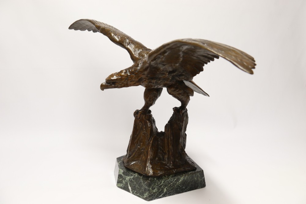 A large and impressive bronze sculpture of a Eagle by Claude Mirval View XVIII