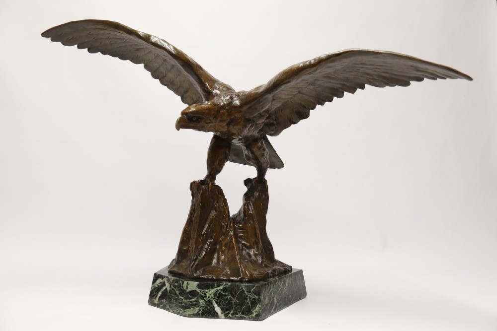 A large and impressive bronze sculpture of a Eagle by Claude Mirval View XX