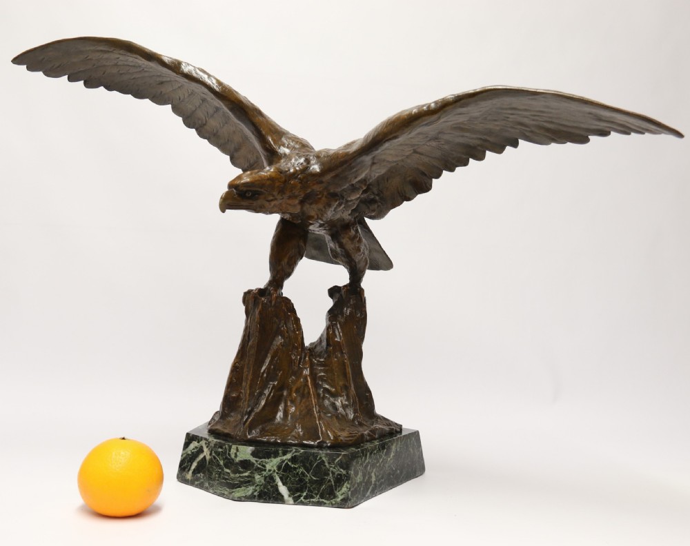 A large and impressive bronze sculpture of a Eagle by Claude Mirval View XXI