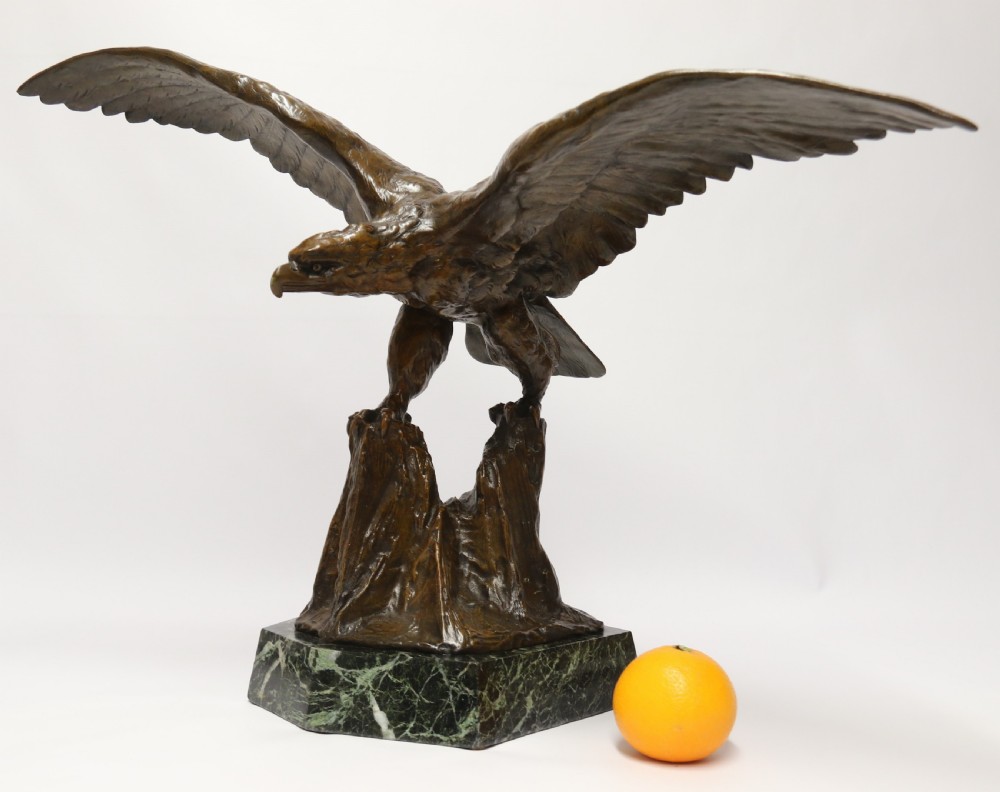 A large and impressive bronze sculpture of a Eagle by Claude Mirval View XXIII