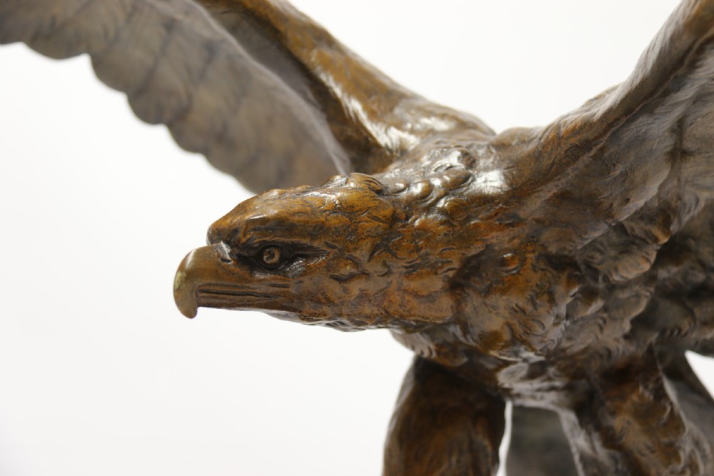 A large and impressive bronze sculpture of a Eagle by Claude Mirval View XXVI