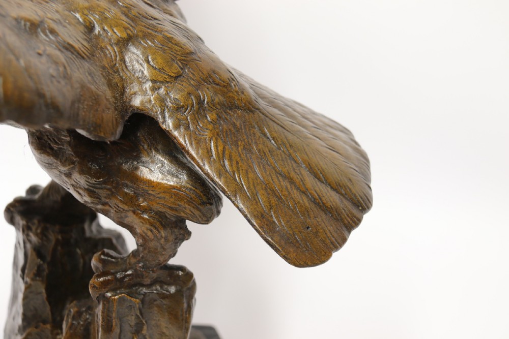 A large and impressive bronze sculpture of a Eagle by Claude Mirval View XXVIII