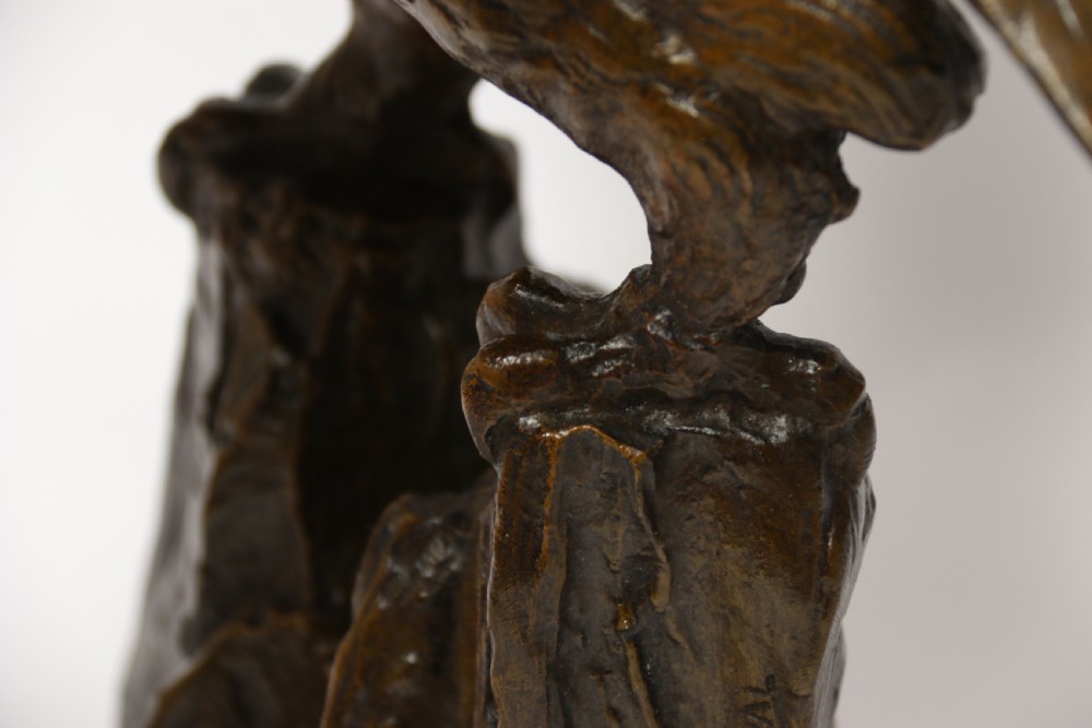 A large and impressive bronze sculpture of a Eagle by Claude Mirval View XXIX