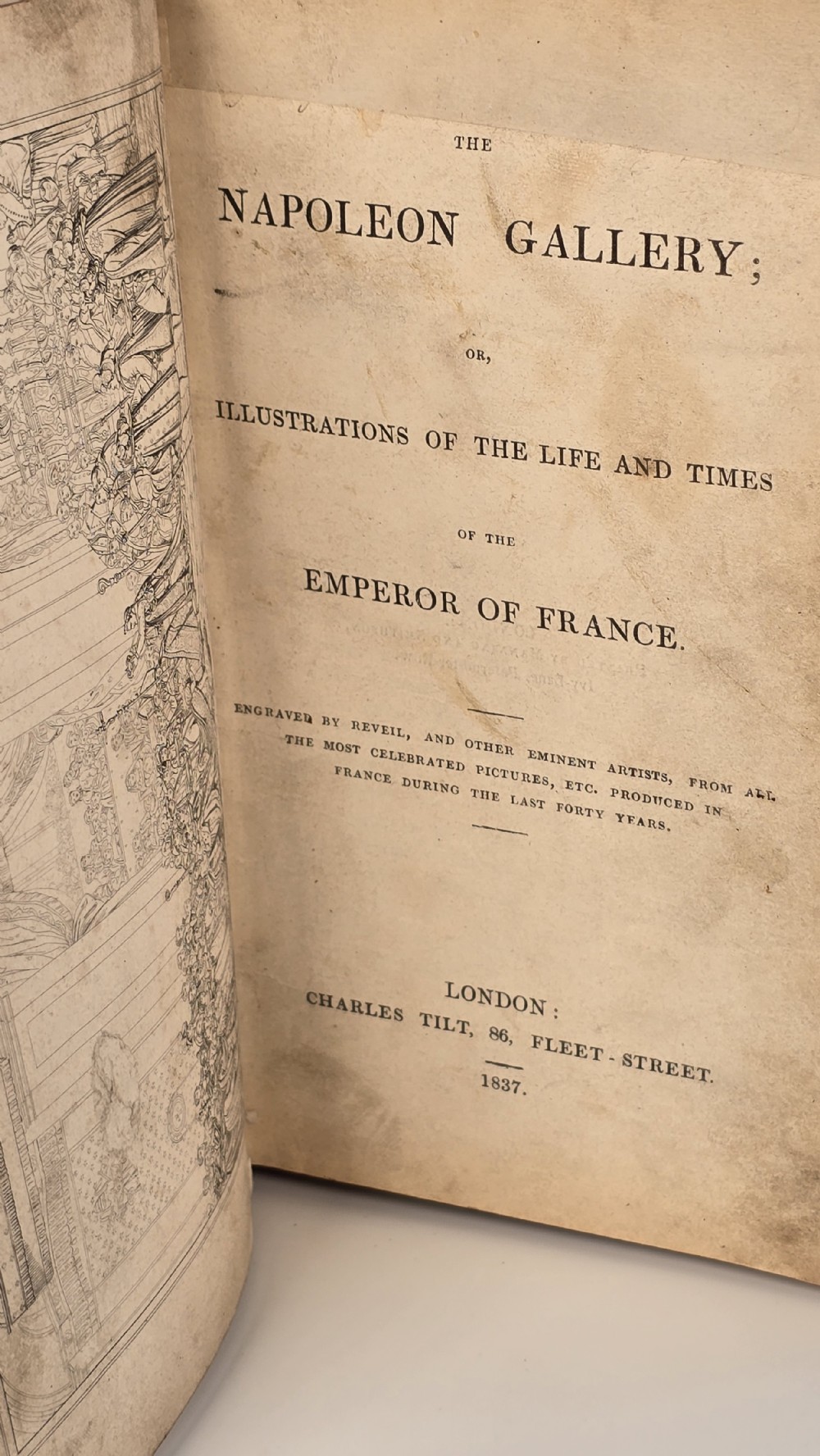 Napoleon's Gallery, a rare 19th century leather bound book published in 1837. View III