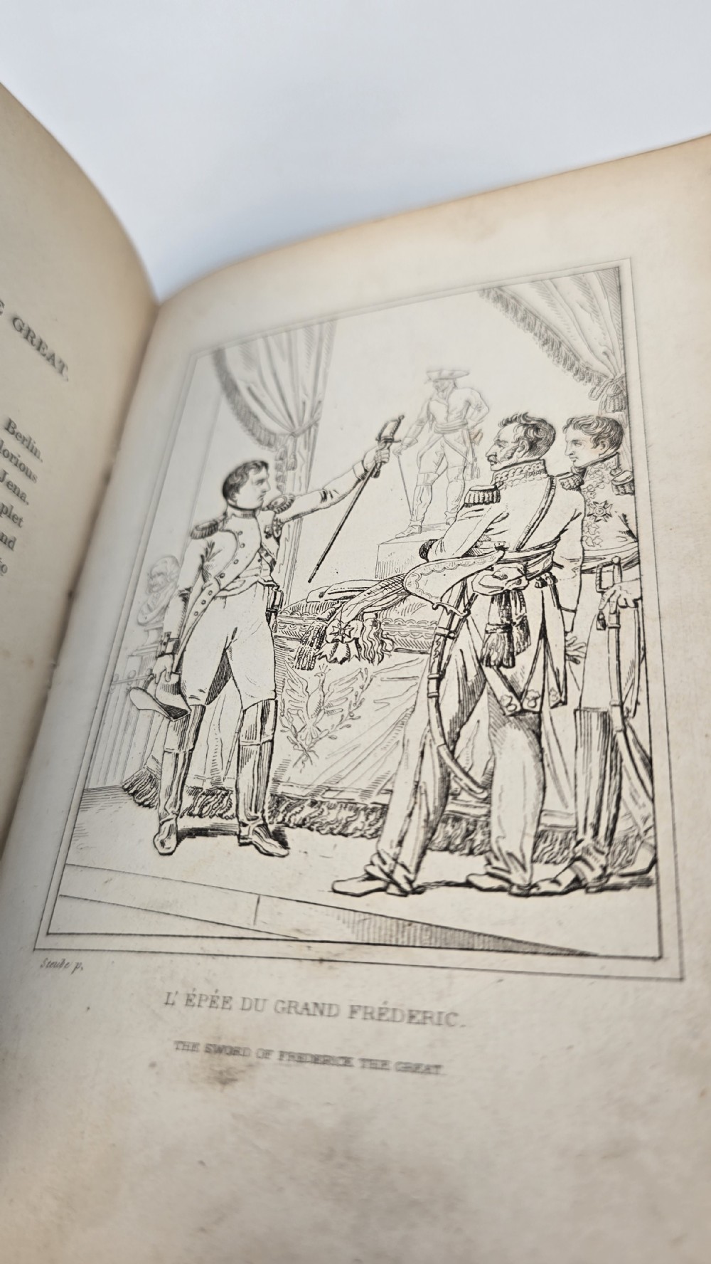 Napoleon's Gallery, a rare 19th century leather bound book published in 1837. View VI