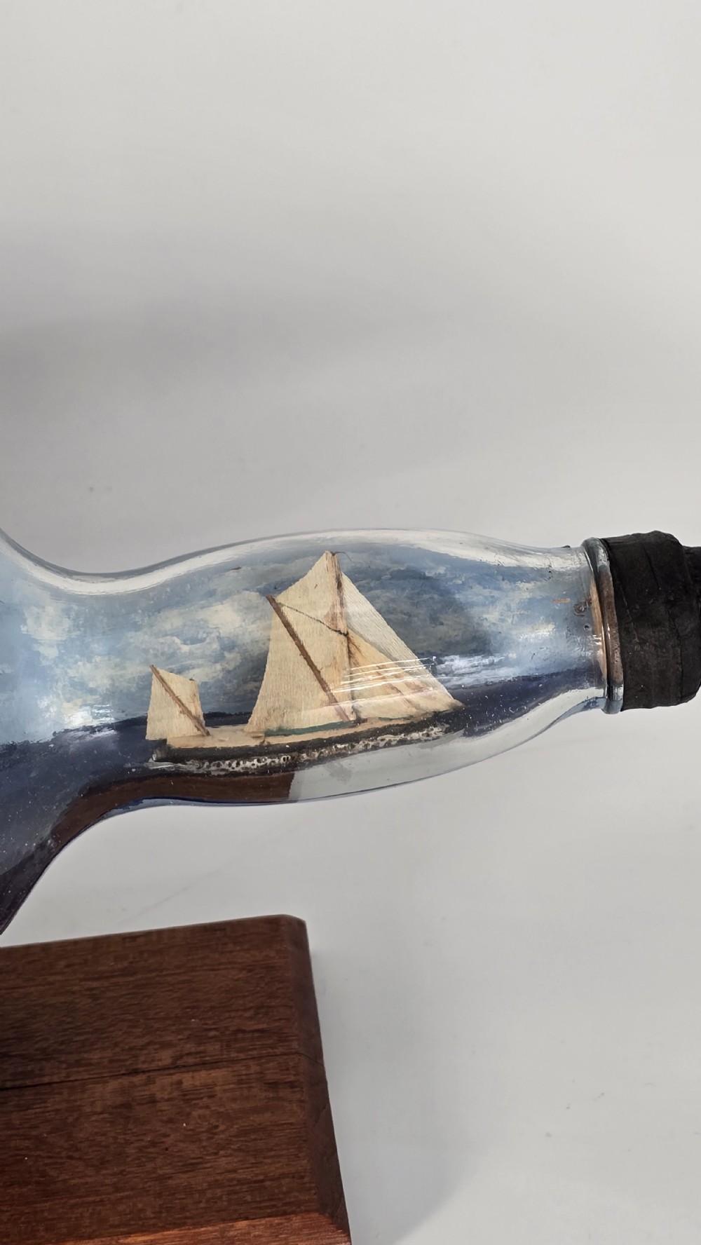 Two ships in a bottle, diorama, folk art, circa 1920 View XII