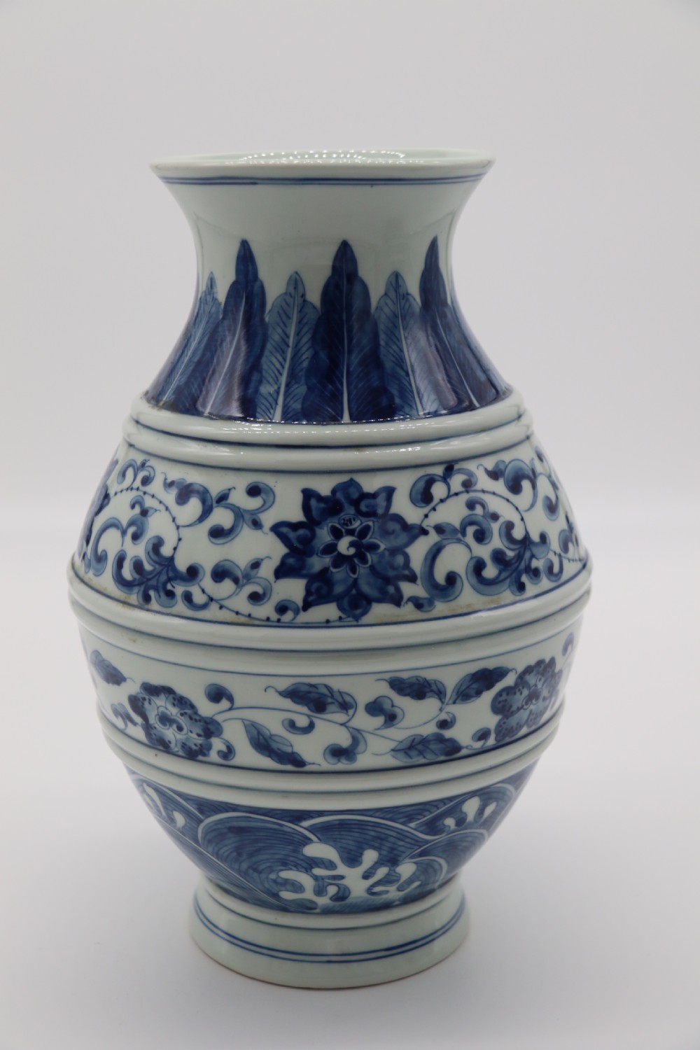 A pair of Chinese hand painted blue and white porcelain vases View VIII