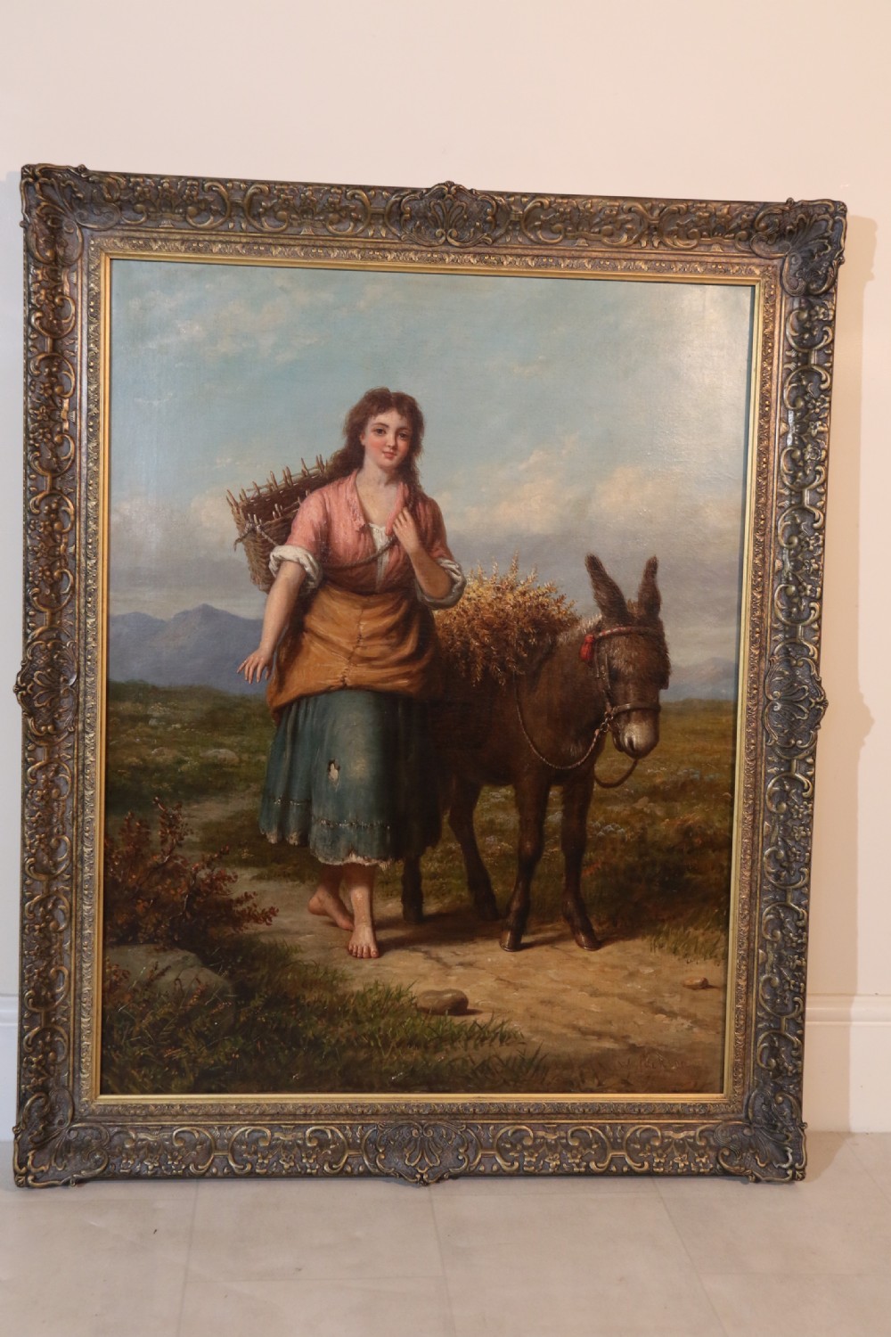 19th century large pair of Victorian oil paintings on canvas by Walter Jackson, circa 1870 View IV