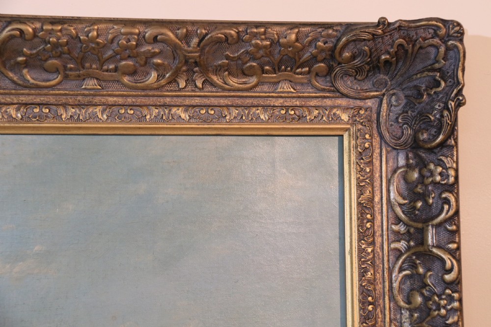 19th century large pair of Victorian oil paintings on canvas by Walter Jackson, circa 1870 View XIII