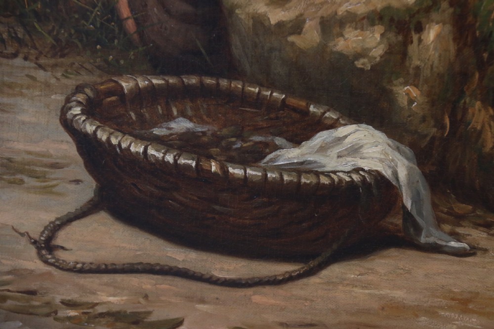19th century large pair of Victorian oil paintings on canvas by Walter Jackson, circa 1870 View XV