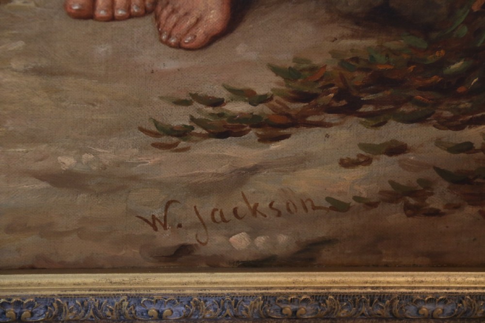 19th century large pair of Victorian oil paintings on canvas by Walter Jackson, circa 1870 View XXV