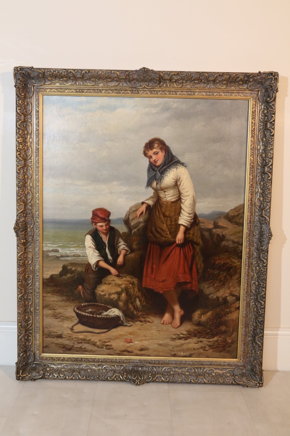19th century large pair of Victorian oil paintings on canvas by Walter Jackson, circa 1870 View XXVII