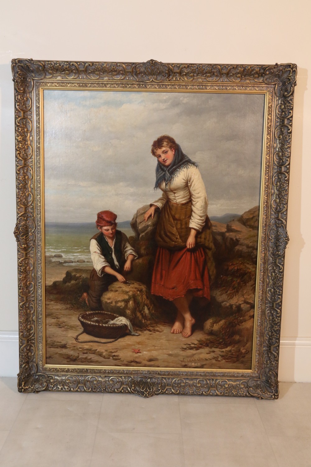 19th century large pair of Victorian oil paintings on canvas by Walter Jackson, circa 1870 View XXIX