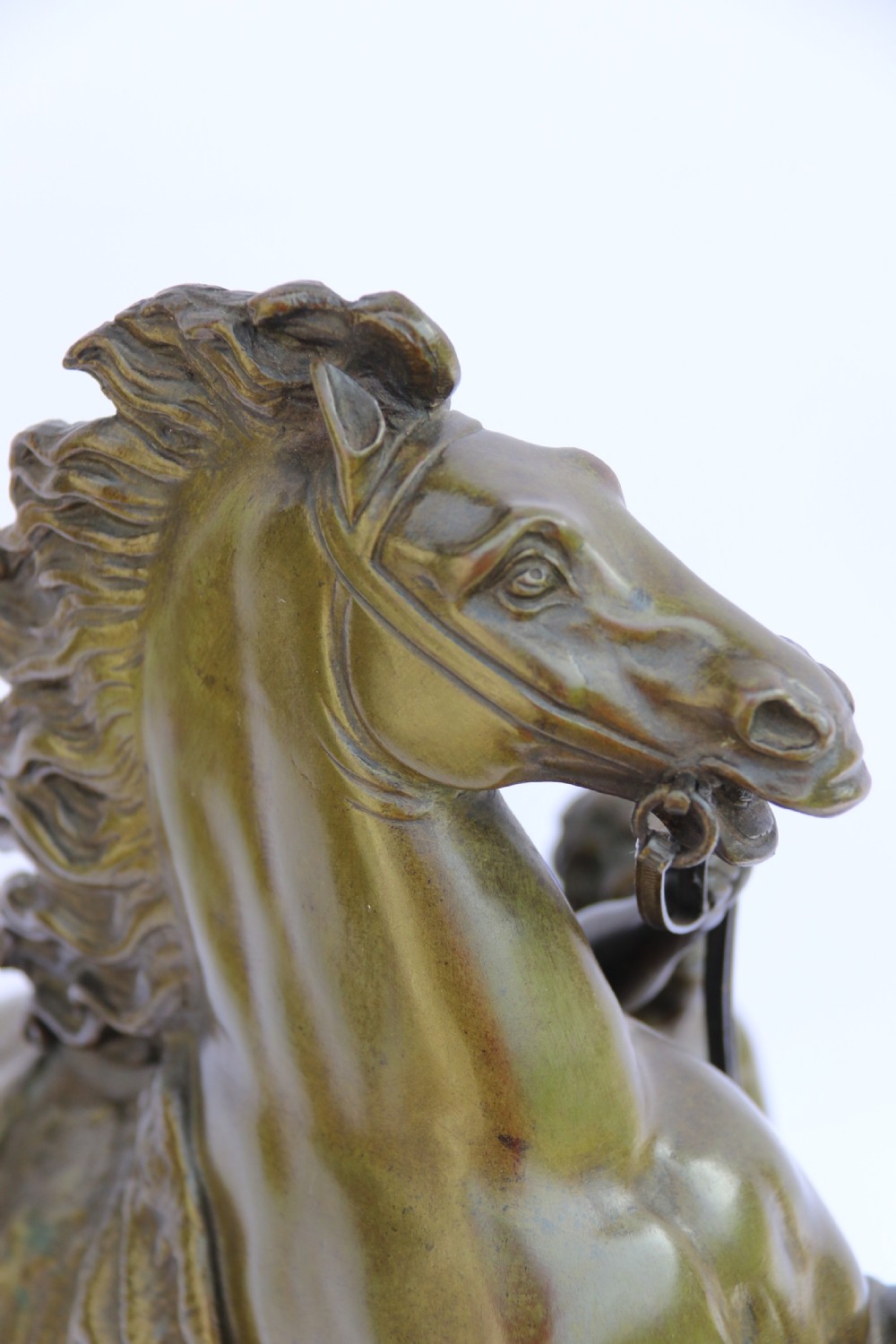 A large pair of 19th century French bronze Marly Horses after Coustou. View XX