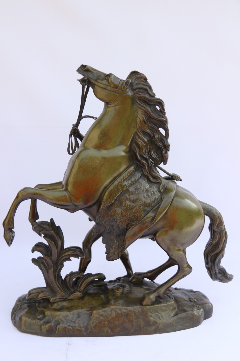 A large pair of 19th century French bronze Marly Horses after Coustou. View XXVI