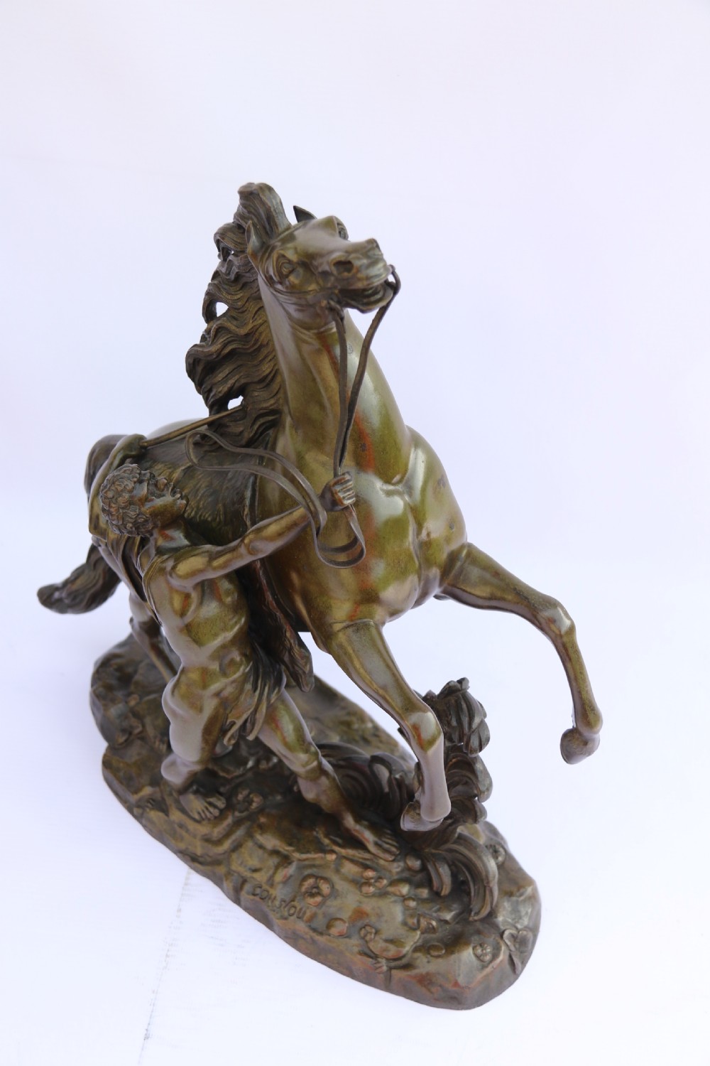 A large pair of 19th century French bronze Marly Horses after Coustou. View XXX