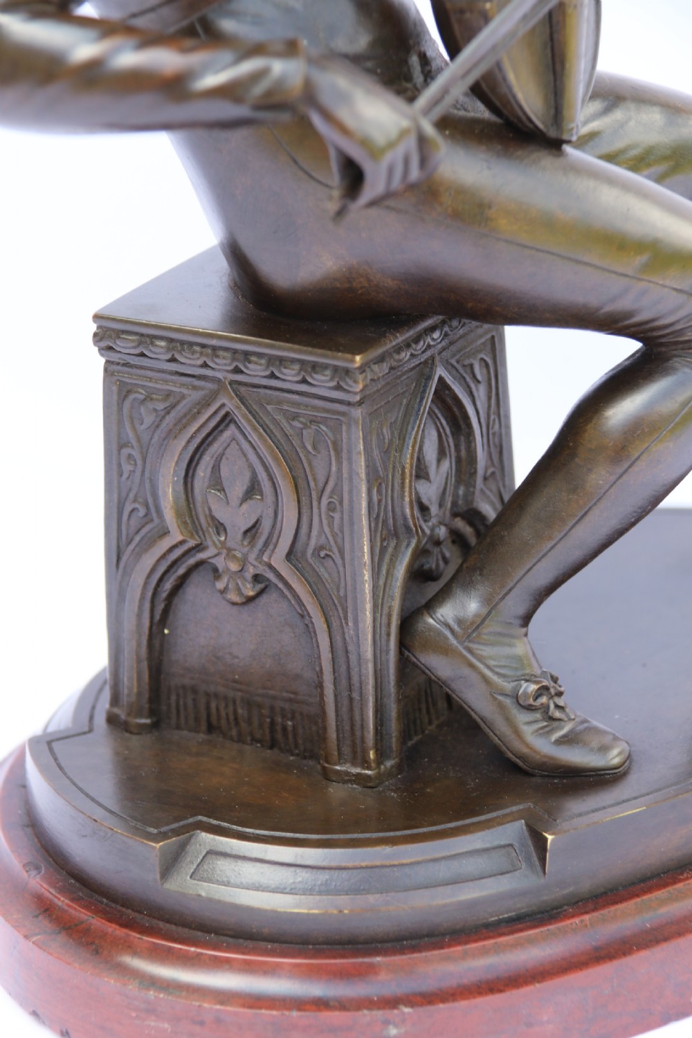  19th century French bronze study of a seated musician playing an early string instrument
 View VIII