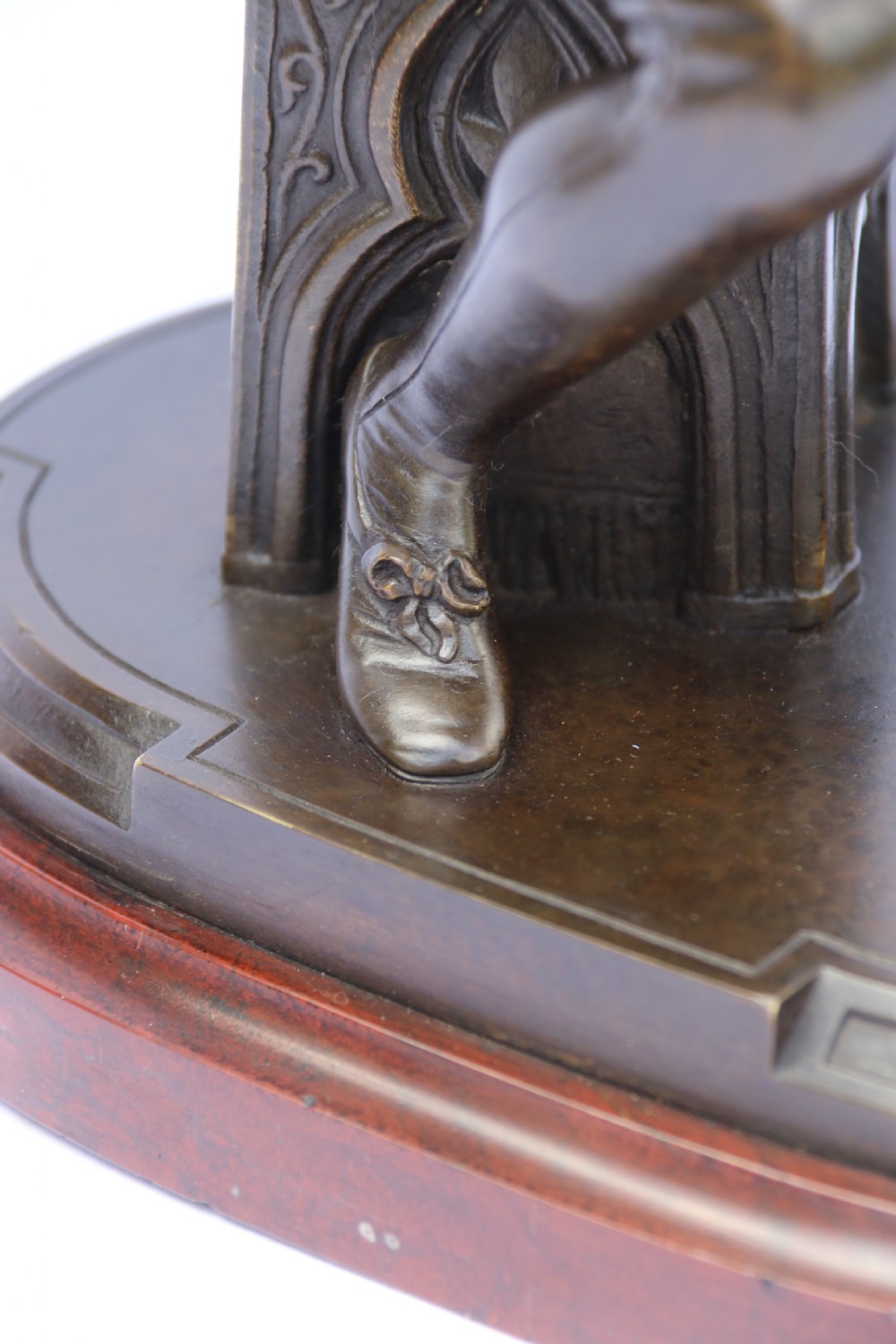  19th century French bronze study of a seated musician playing an early string instrument
 View XI