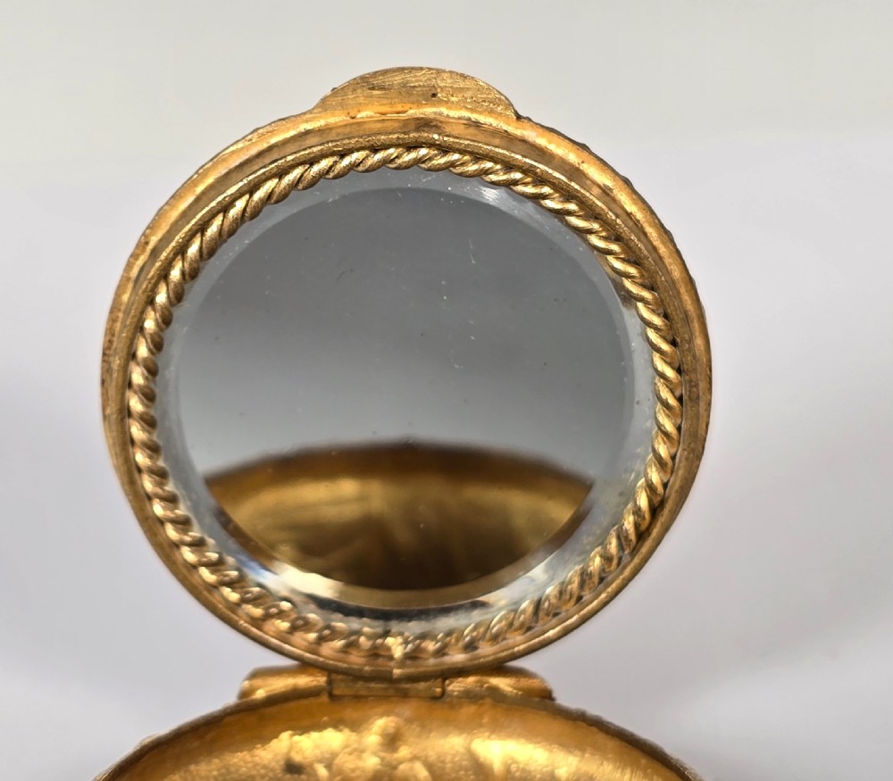 A French mid 19th C ladies gilt and enamel patch box View VII