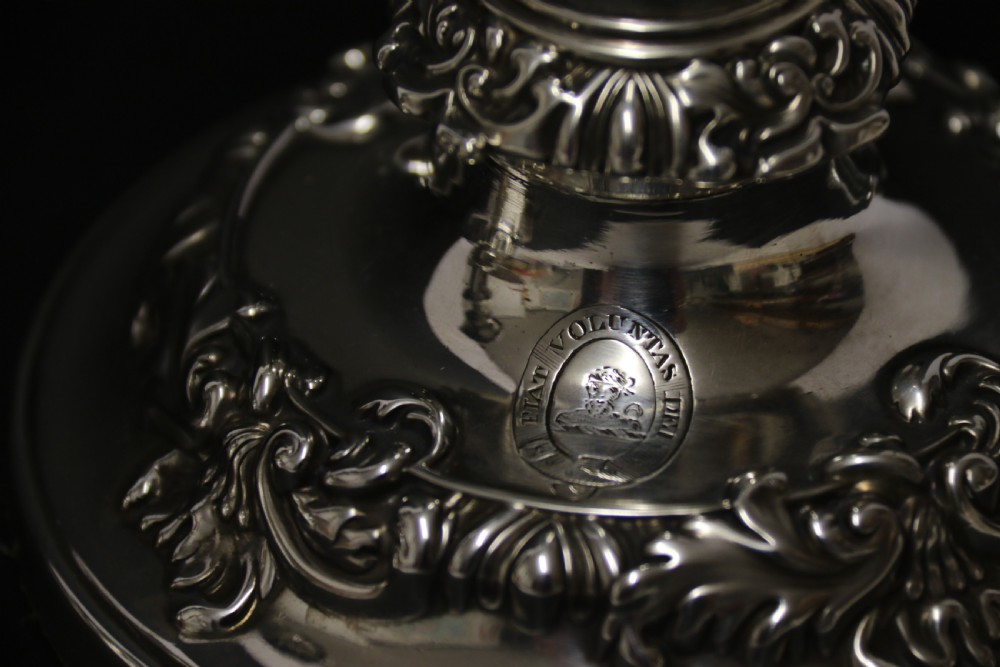 A pair of silver telescopic candlesticks, Sheffield  1816, rare View VIII