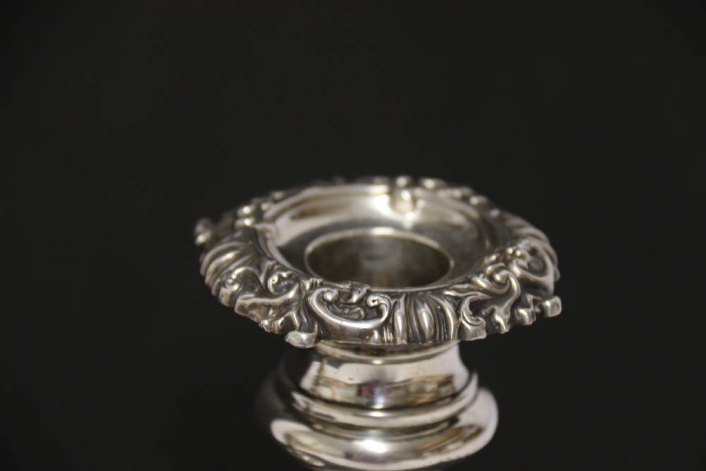 A pair of silver telescopic candlesticks, Sheffield  1816, rare View XI
