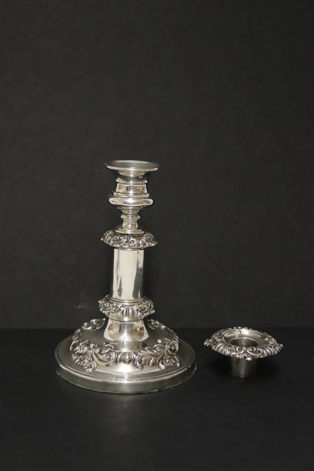 A pair of silver telescopic candlesticks, Sheffield  1816, rare View XIV