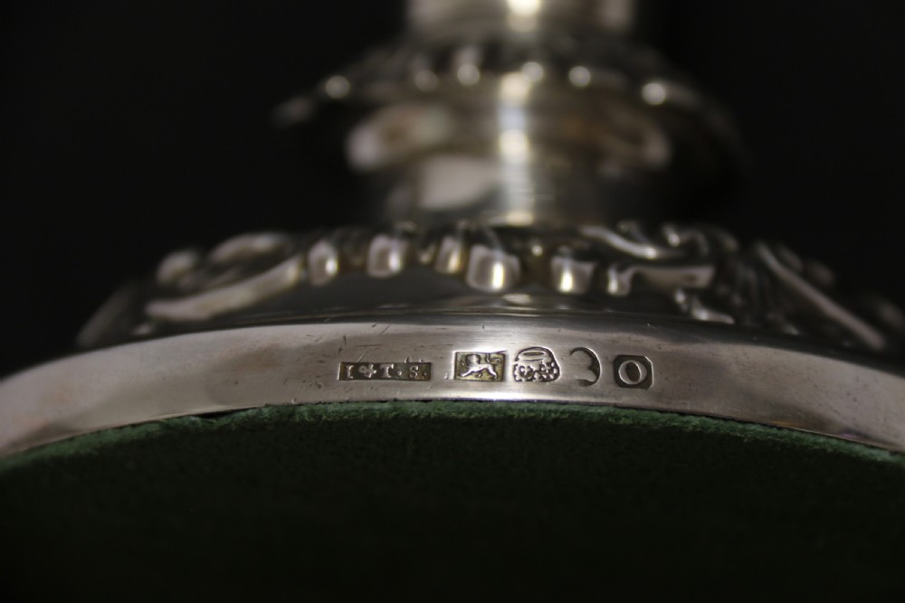 A pair of silver telescopic candlesticks, Sheffield  1816, rare View XVII