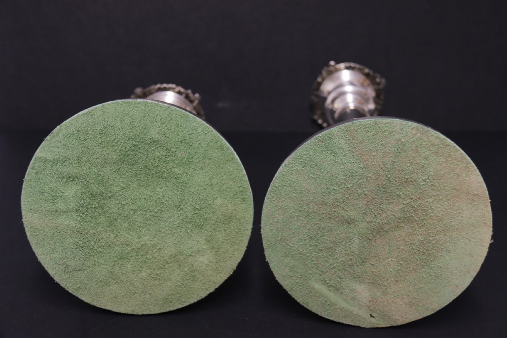 A pair of silver telescopic candlesticks, Sheffield  1816, rare View XVIII