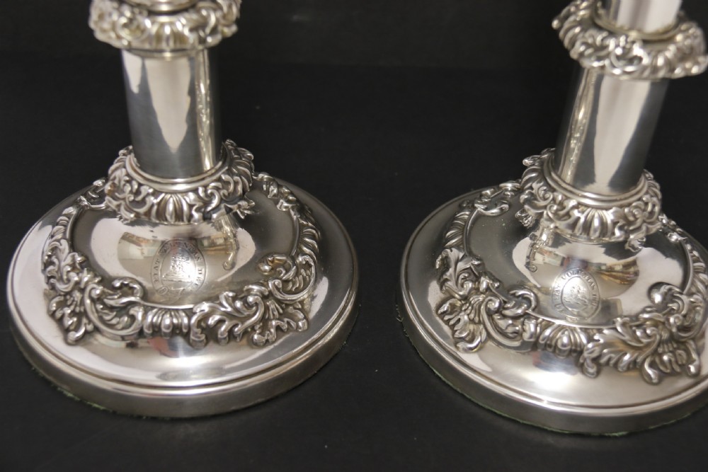 A pair of silver telescopic candlesticks, Sheffield  1816, rare View XIX