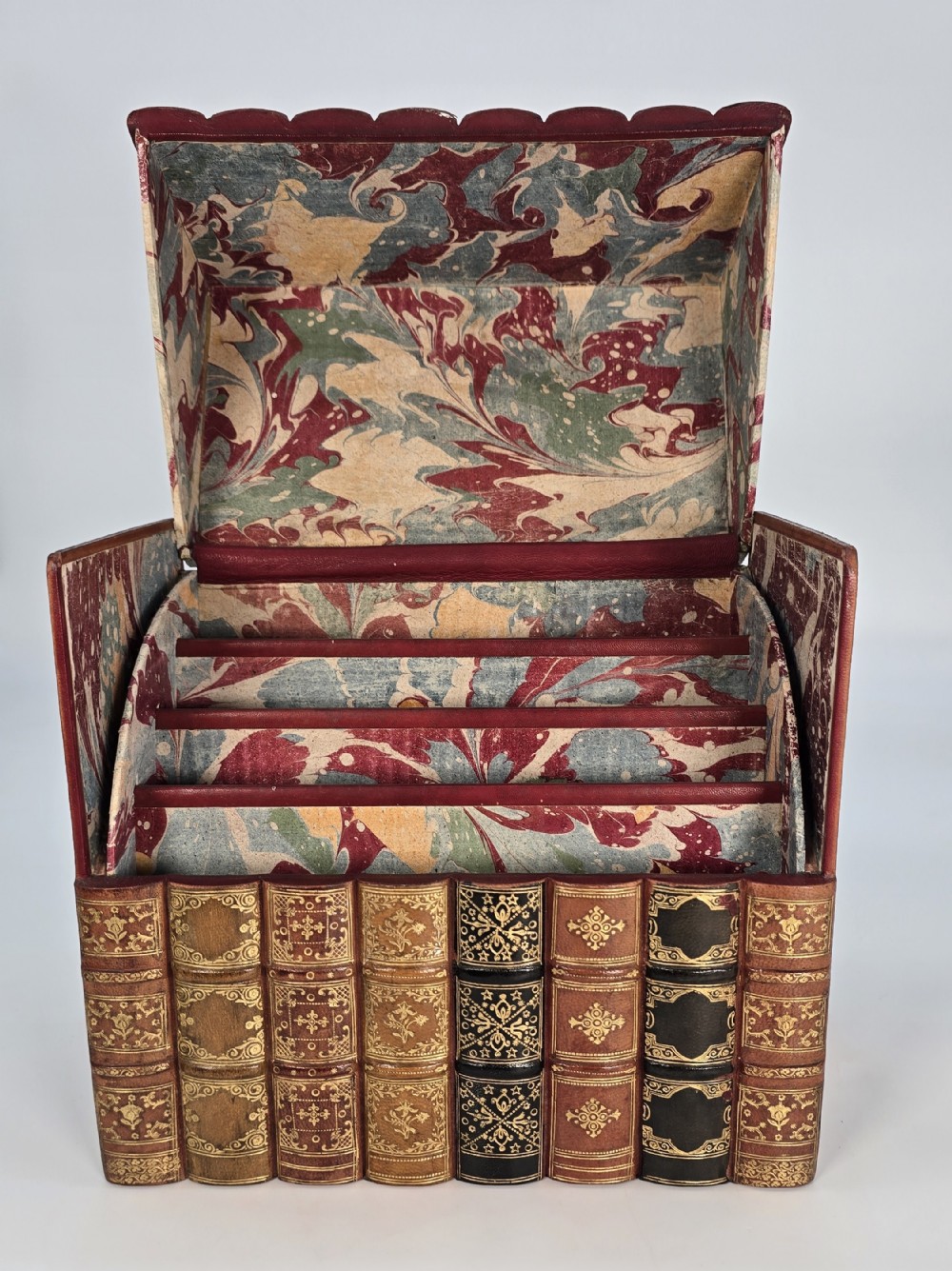 A fabulous secret desk stationery box, C 1890
