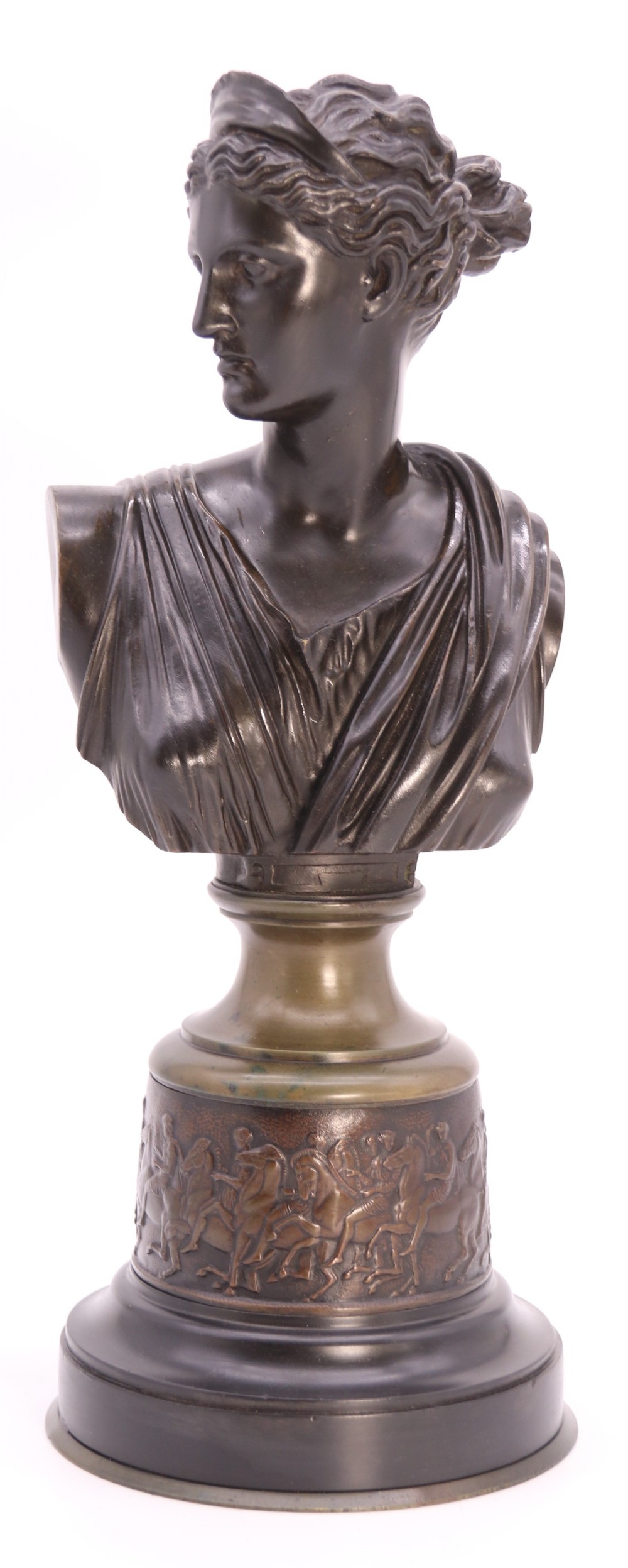 Diana the Huntress, bronze bust, French circa 1860
