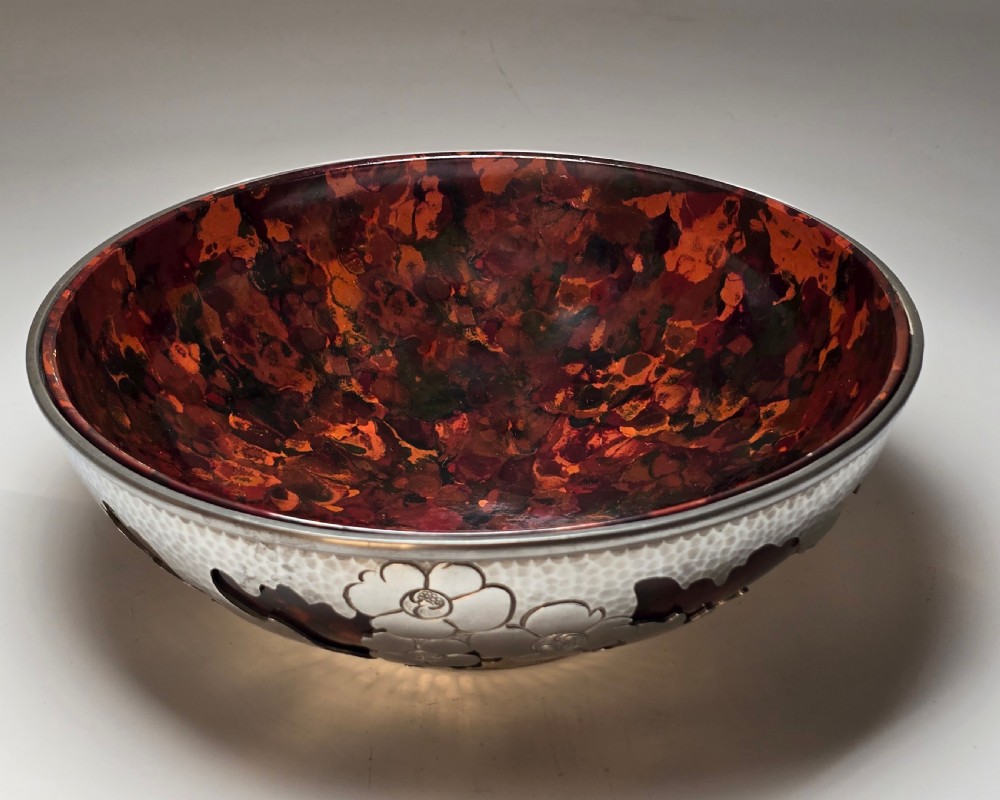 A pierced pewter bowl with a  marbled Bakelite liner from the Art Deco period  View VII