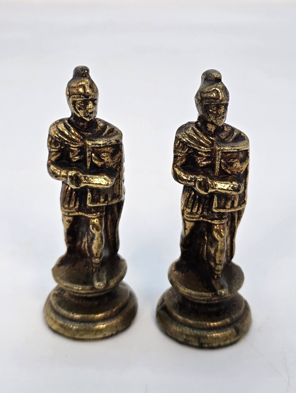 Reversable chess board and Sorrento ware tray with bronze chess pieces c.1880 View XIV
