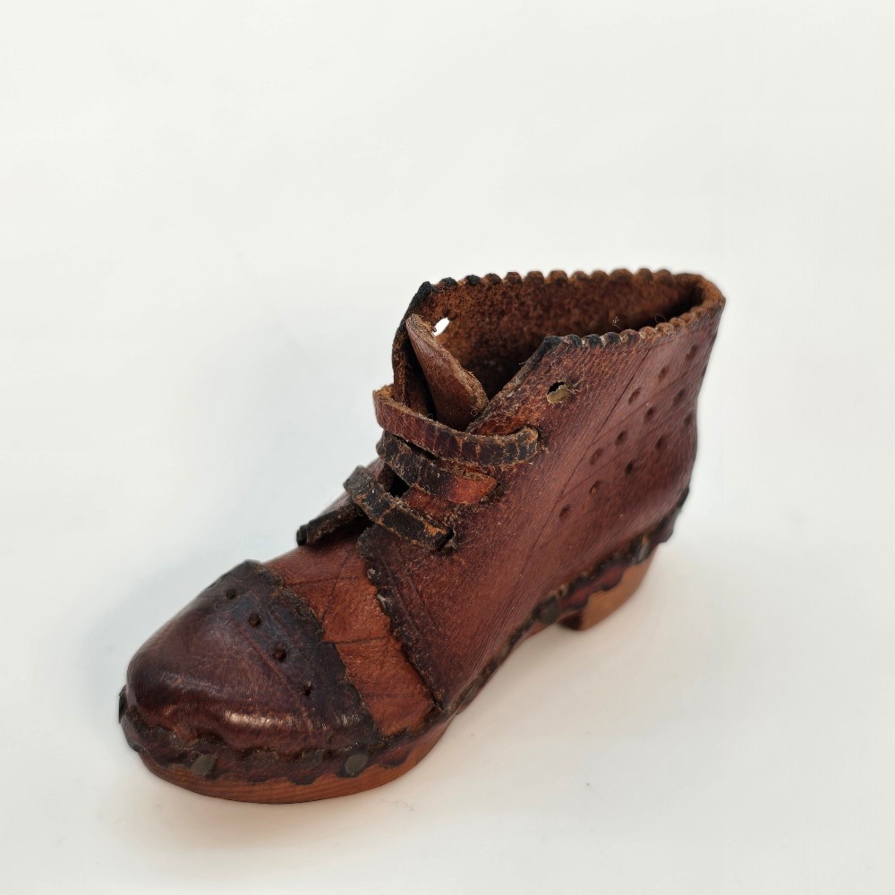A rare pair of miniature 19th C clogs hand made in England circa 1880 View VIII