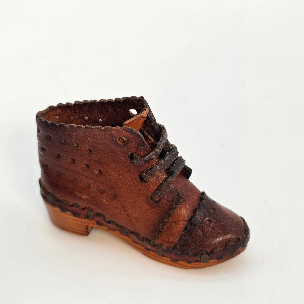 A rare pair of miniature 19th C clogs hand made in England circa 1880 View IX