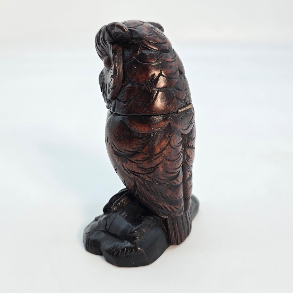 A rare Swiss/Black Forest owl match holder View III