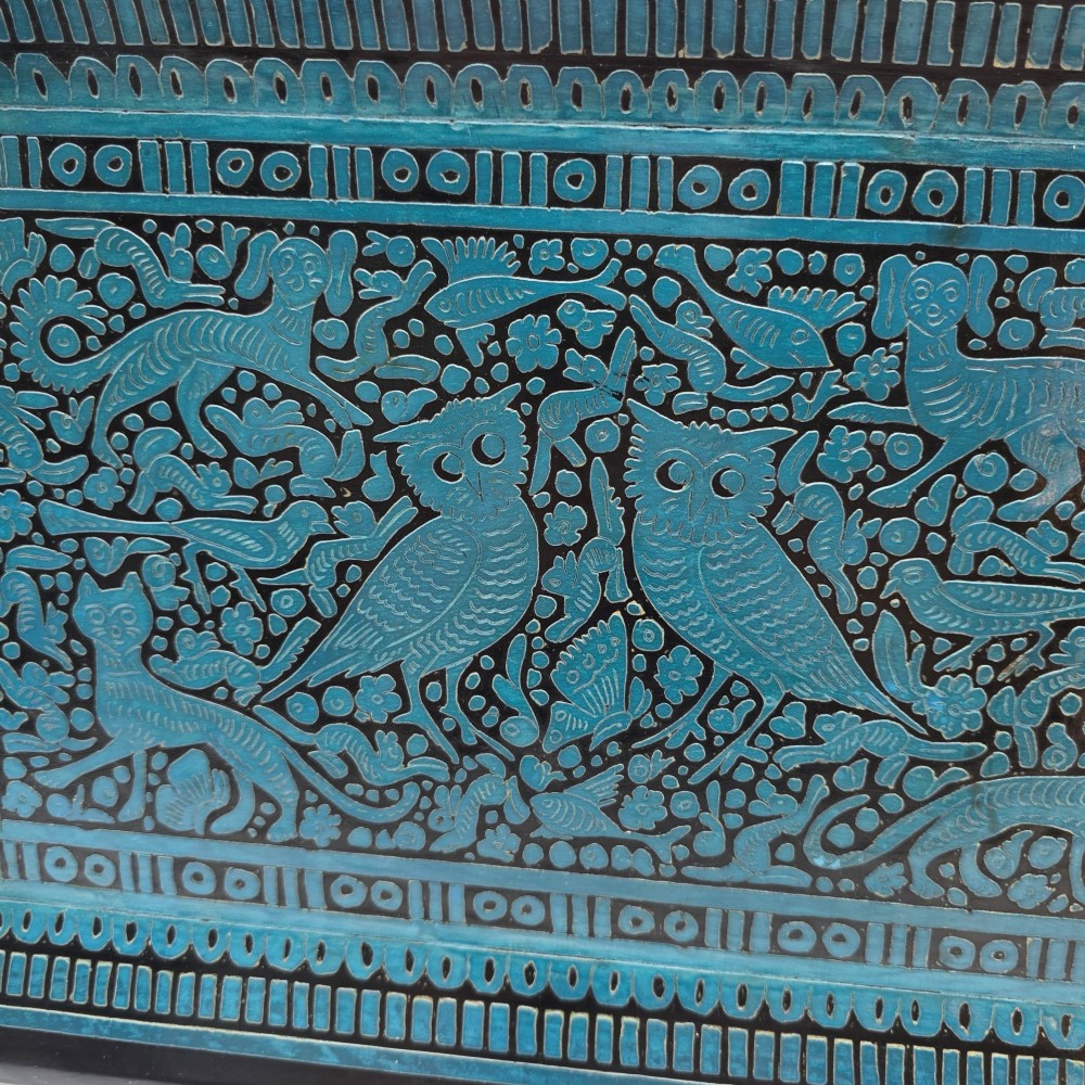 A rare Chinese Blue cinnabar lacquer tray circa 1920 View IV