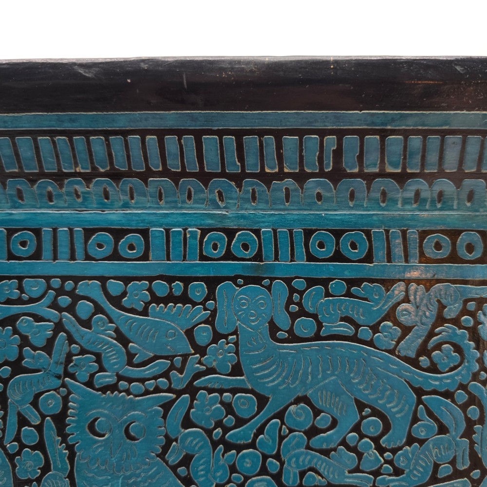 A rare Chinese Blue cinnabar lacquer tray circa 1920 View VIII