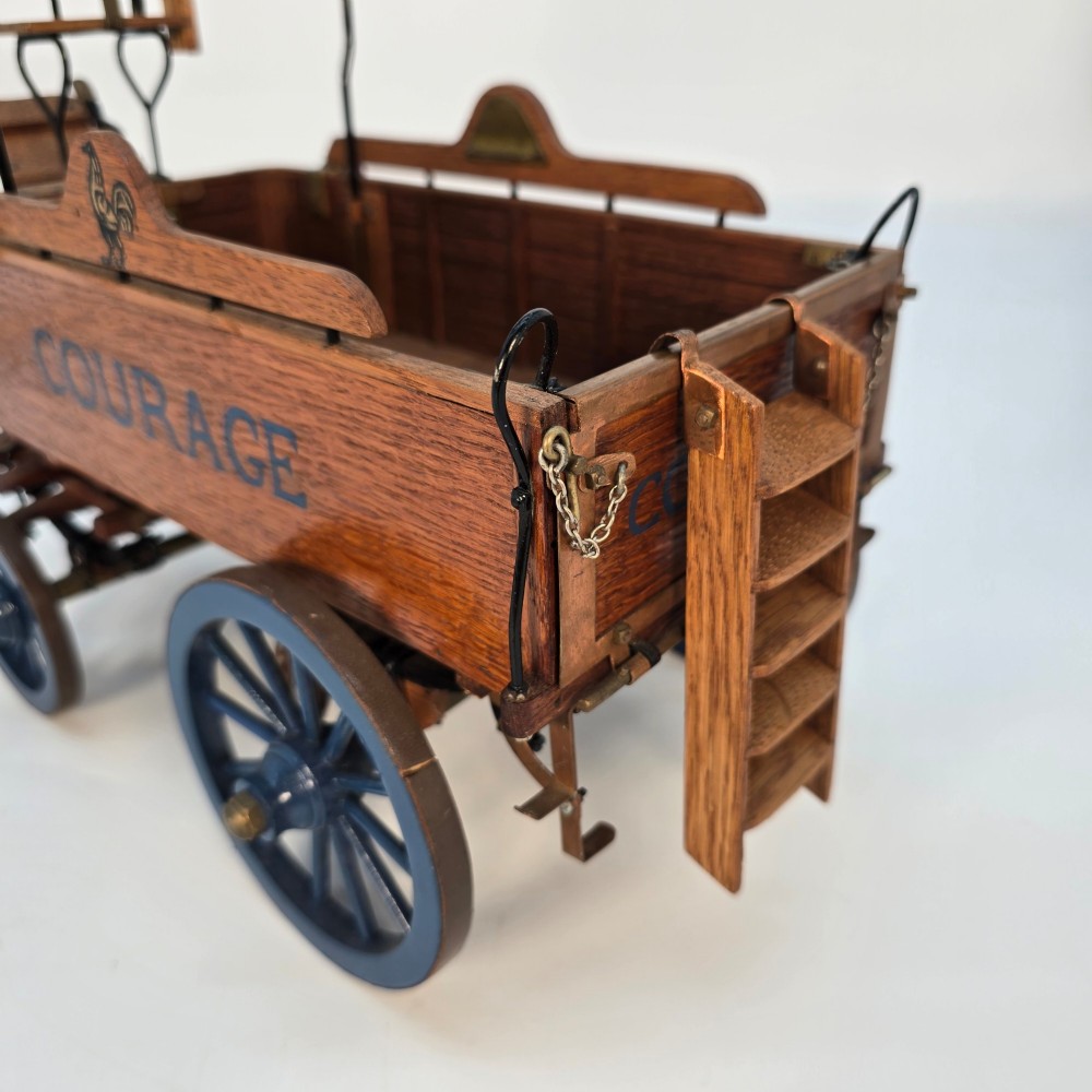 Scale model of a Courage Brewery horse drawn waggon/cart View V