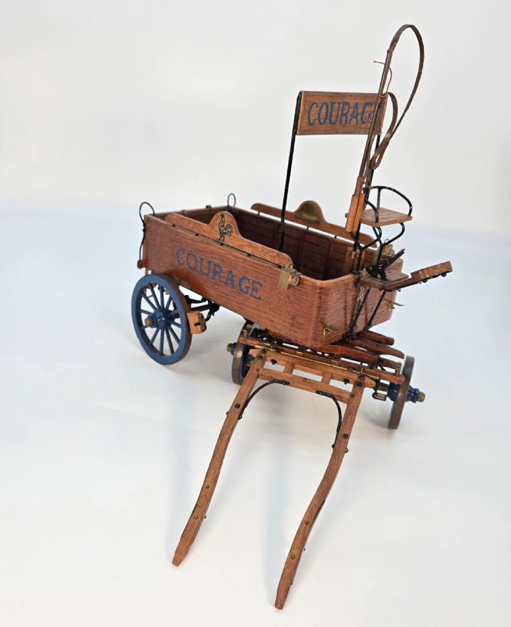 Scale model of a Courage Brewery horse drawn waggon/cart View VIII