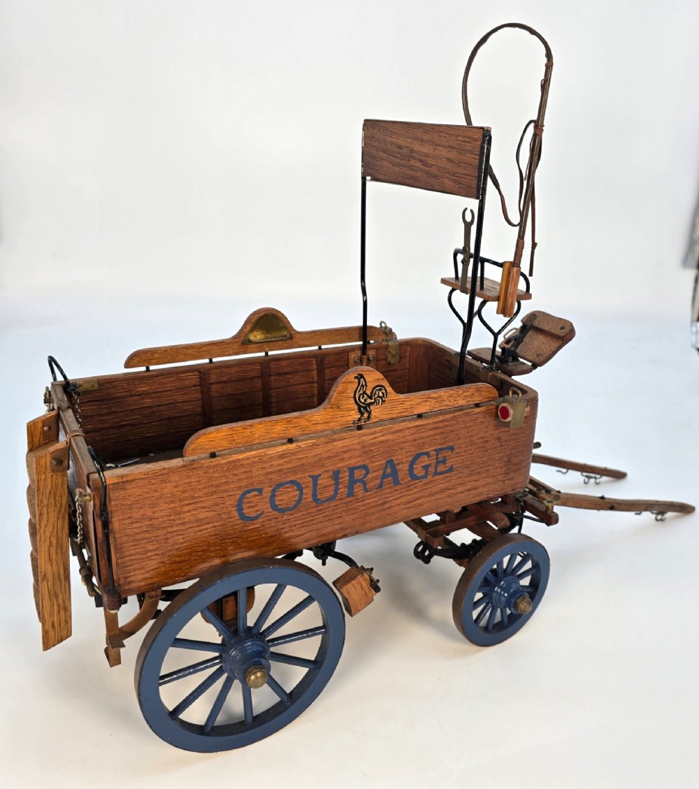Scale model of a Courage Brewery horse drawn waggon/cart View XIII