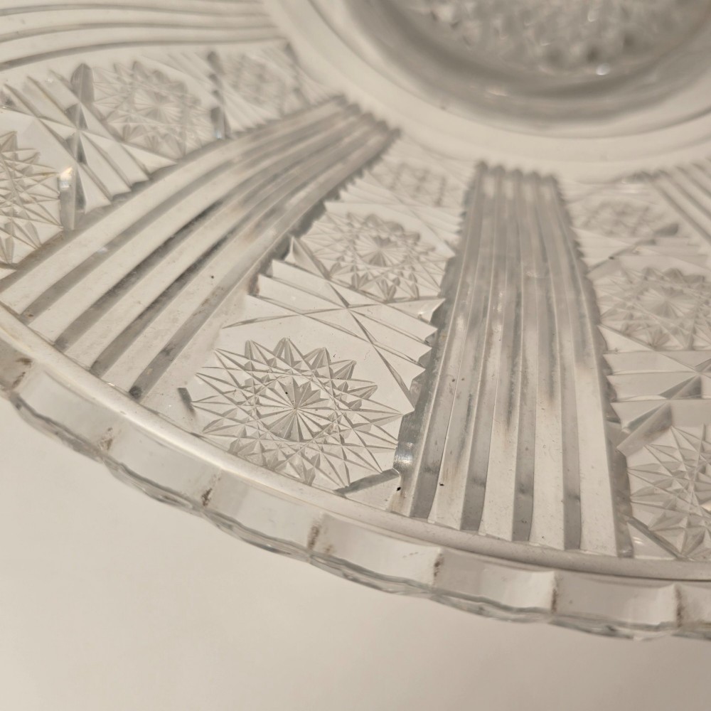 A Victorian silver-plated table centrepiece featuring an intertwined grapevine stem supporting a cut glass bowl. View XV