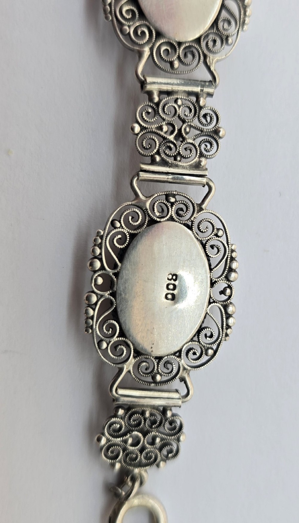 A rare Italian silver filigree and micro mosaic bracelet C1920 View IX
