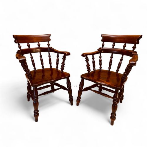 COMB BACK WINDSOR CAPTAIN'S CHAIRS IN ASH AND ALDER SET OF 16 C1900 - ADDITIONAL PHOTO 3