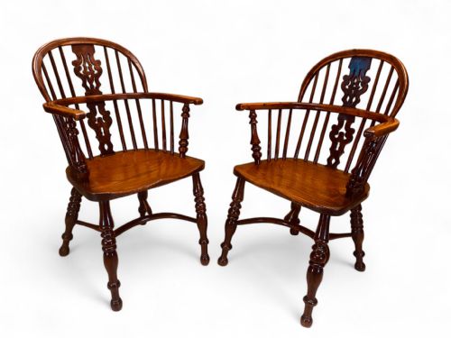 WINDSOR LOW BACK CHAIRS SET OF 6 YEW ELM C1830 - ADDITIONAL PHOTO 2