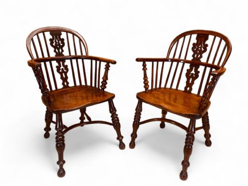 WINDSOR LOW BACK CHAIRS SET OF 6 YEW ELM C1830 - ADDITIONAL PHOTO 3