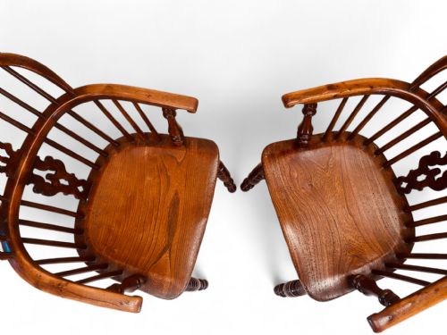 WINDSOR LOW BACK CHAIRS SET OF 6 YEW ELM C1830 - ADDITIONAL PHOTO 5