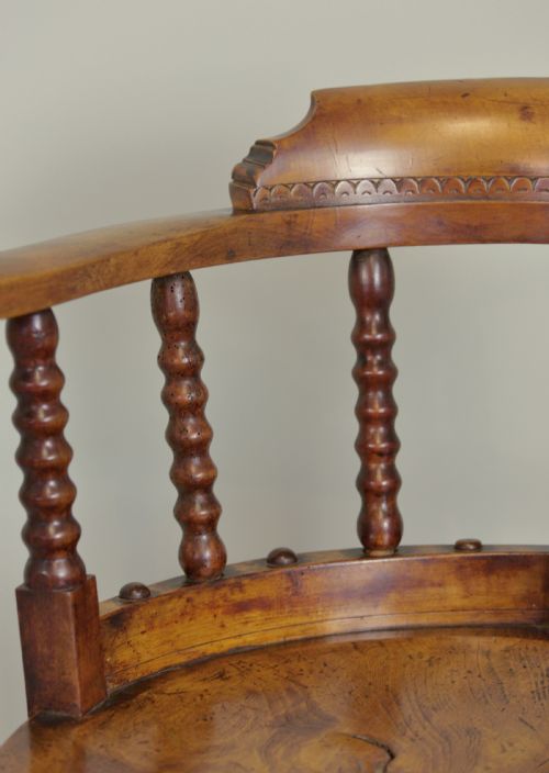 CAPTAIN'S CHAIRS WITH ROUND SEATS SET OF 6 C1870 - ADDITIONAL PHOTO 4