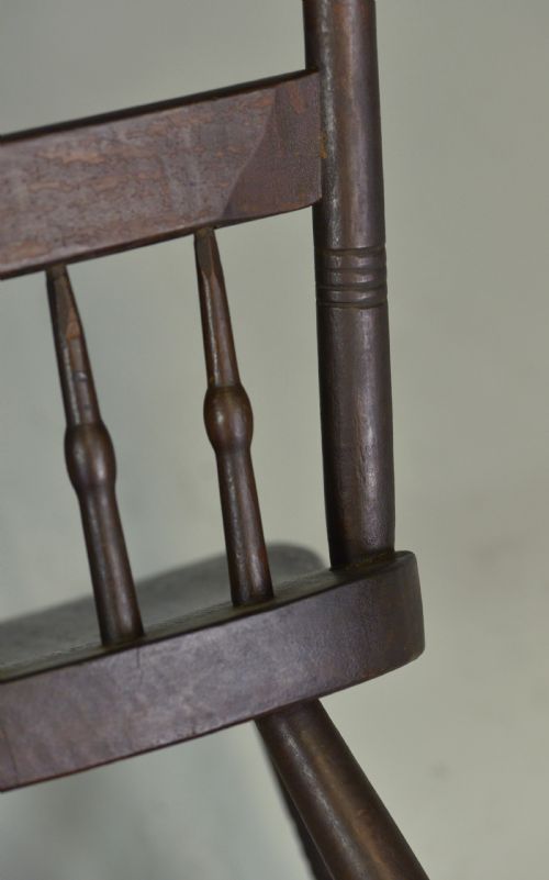 KITCHEN CHAIRS AMERICAN SLAT BACKS SET OF 6 C1850 - ADDITIONAL PHOTO 3