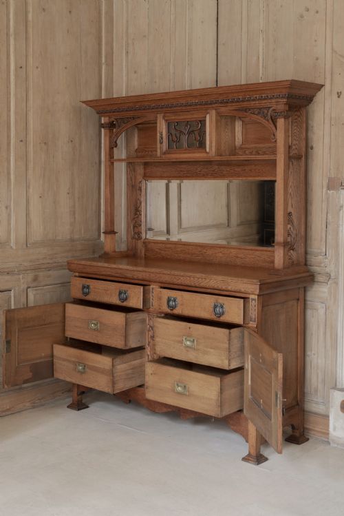 ART NOUVEAU DRESSER IN OAK C1900 - ADDITIONAL PHOTO 2